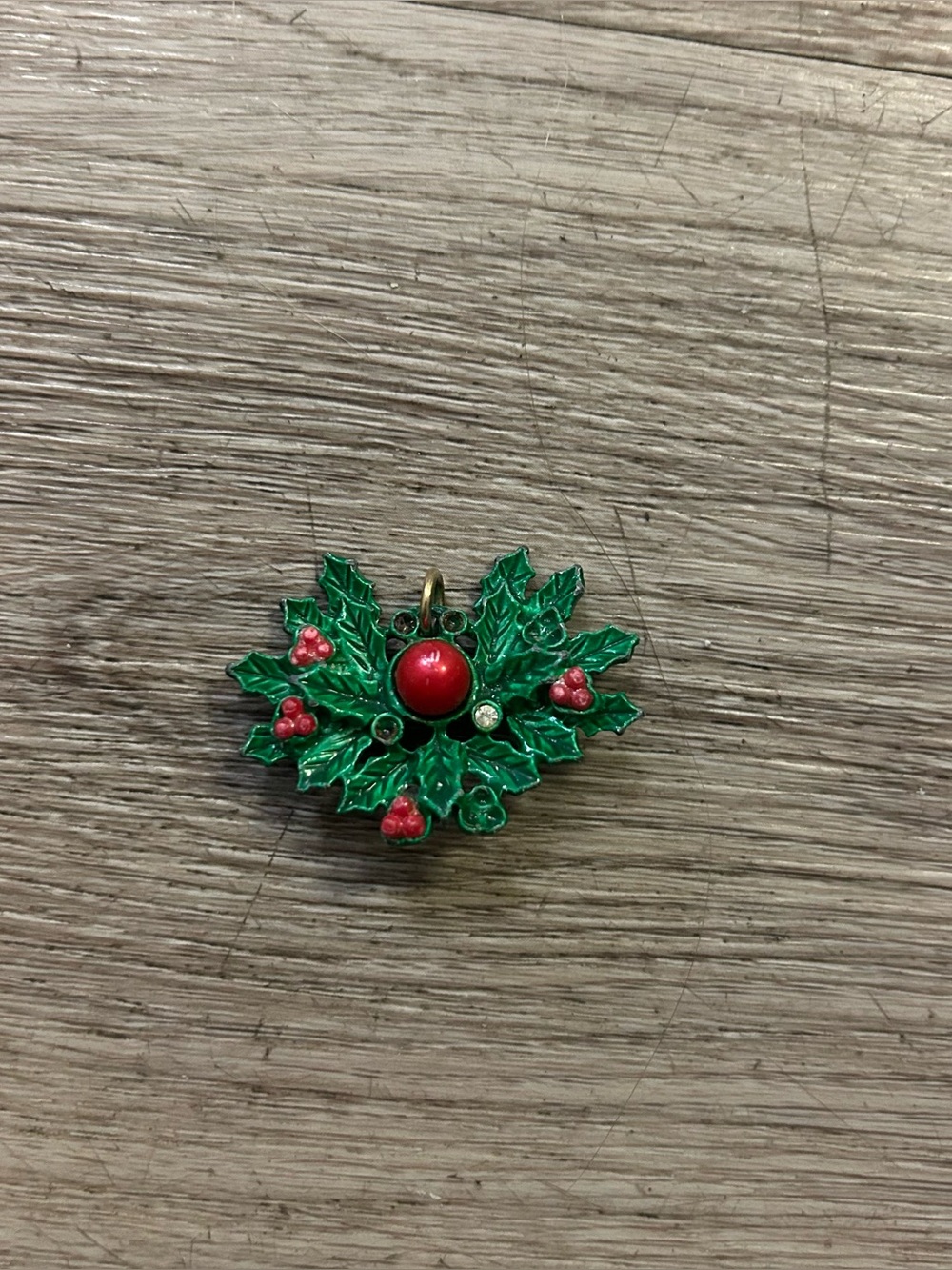 Vintage Holly Metal Brooch